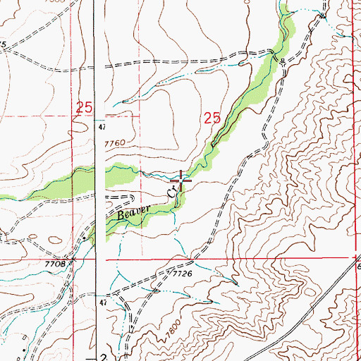 Topographic Map of South Beaver Creek, WY