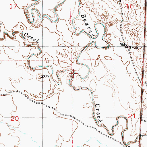 Topographic Map of South Beaver Creek, WY