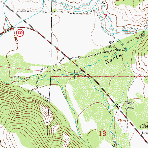 Topographic Map of South Brush Creek, WY