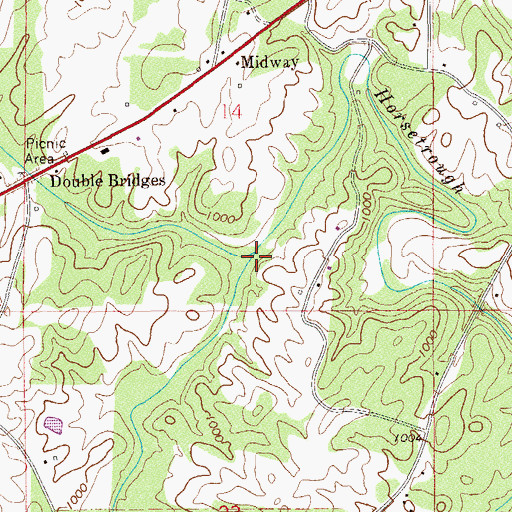 Topographic Map of Old Town Creek, AL