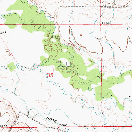 Topographic Map of South Cottonwood Creek, WY