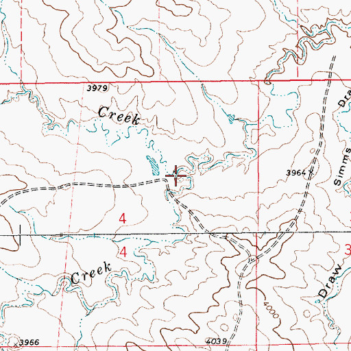 Topographic Map of South Cottonwood Creek, WY