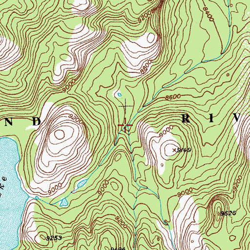 Topographic Map of South Fork Bull Lake Creek, WY