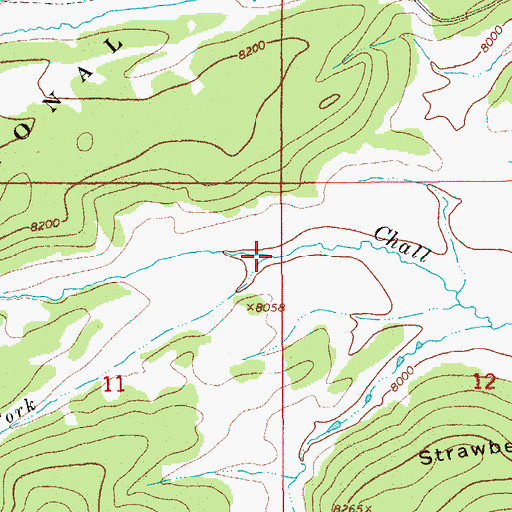 Topographic Map of South Fork Chall Creek, WY