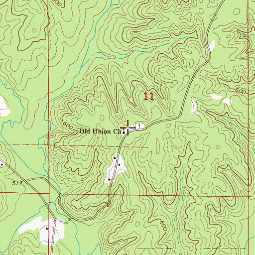 Topographic Map of Old Union Church, AL
