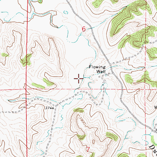 Topographic Map of South Fork Duck Creek, WY