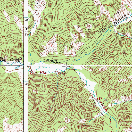 Topographic Map of South Fork Elk Creek, WY