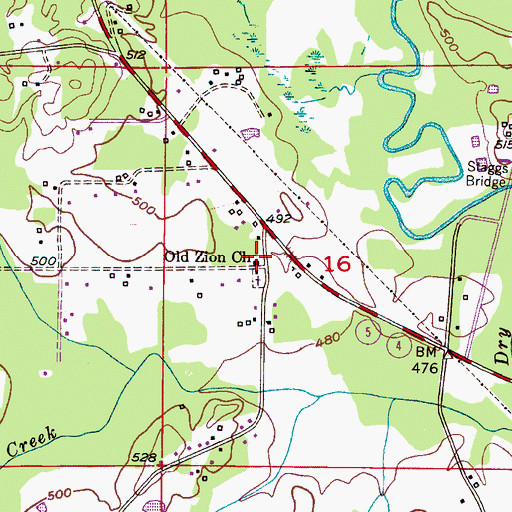 Topographic Map of Mount Zion Primitive Baptist Church, AL