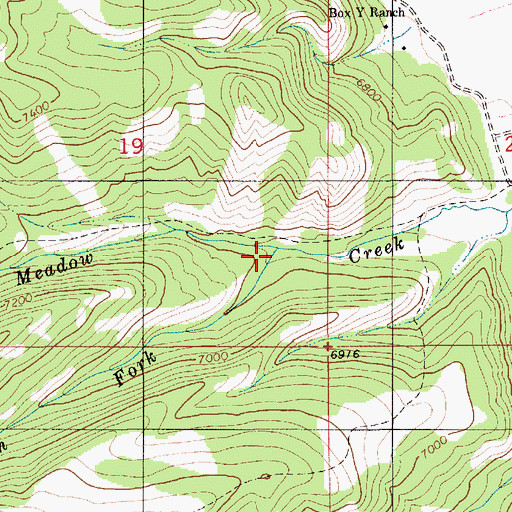 Topographic Map of South Fork Meadow Creek, WY