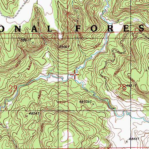 Topographic Map of South Fork Miller Creek, WY