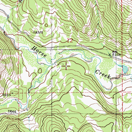 Topographic Map of South Fork North Horse Creek, WY