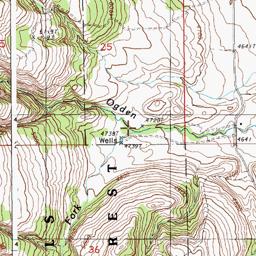 Topographic Map of South Fork Ogden Creek, WY