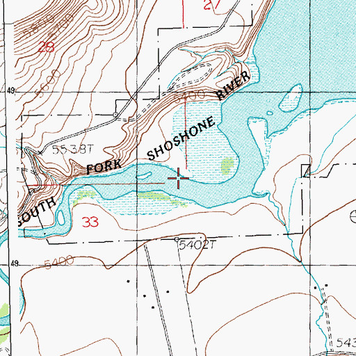 Topographic Map of South Fork Shoshone River, WY