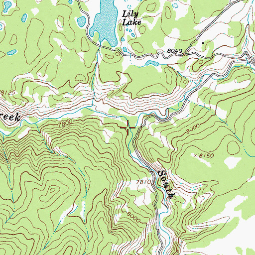 Topographic Map of South Fork Spread Creek, WY