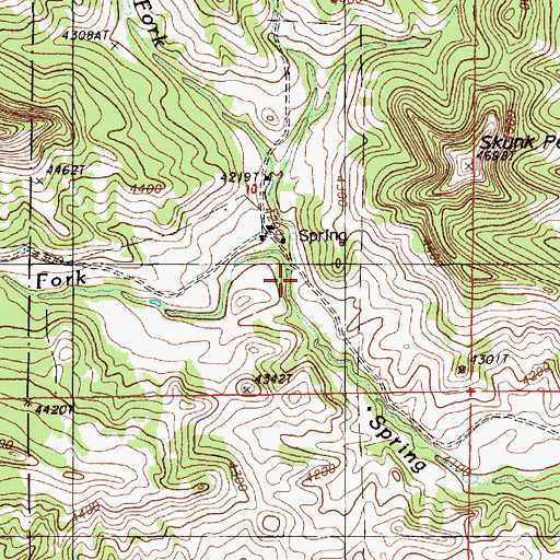 Topographic Map of South Fork Spring Creek, WY