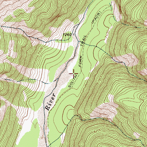Topographic Map of South Fork Trail, WY