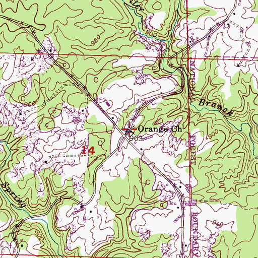 Topographic Map of Orange Baptist Church, AL