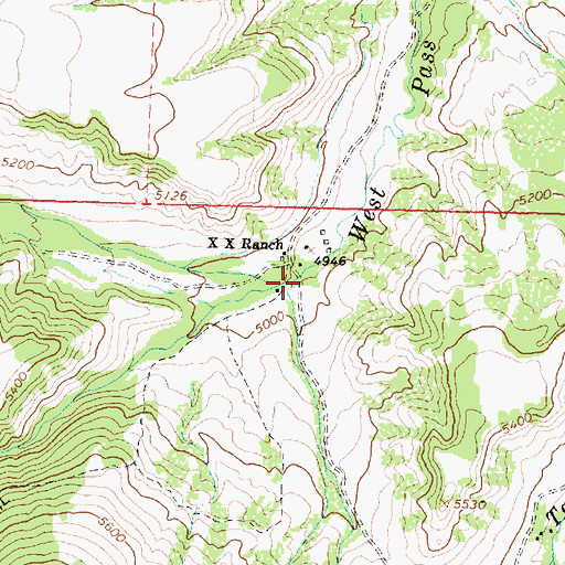 Topographic Map of South Fork West Pass Creek, WY