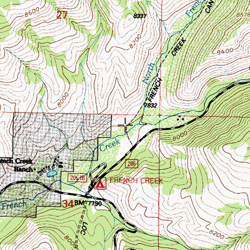 Topographic Map of South French Creek, WY