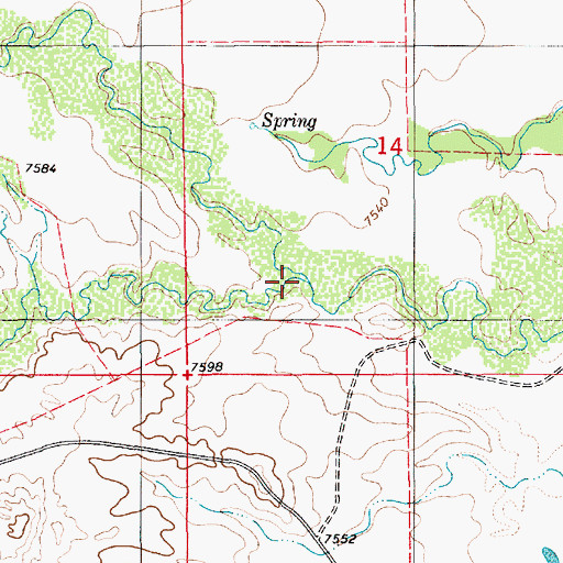 Topographic Map of South Horse Creek, WY