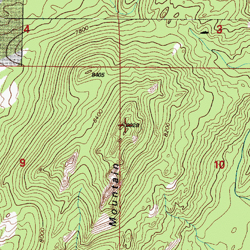 Topographic Map of South Mountain, WY
