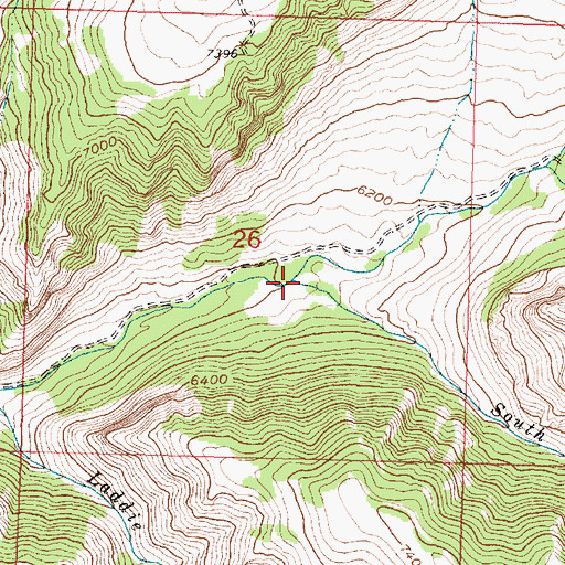 Topographic Map of South Paint Rock Creek, WY