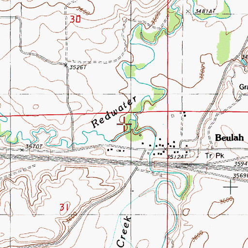 Topographic Map of South Redwater Creek, WY