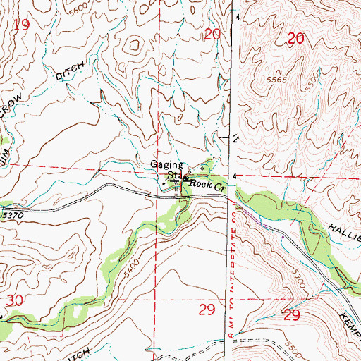 Topographic Map of South Rock Creek, WY