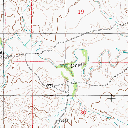 Topographic Map of South Snyder Creek, WY