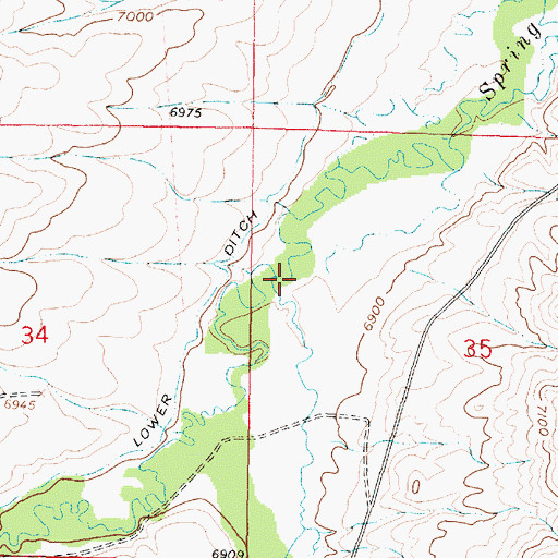 Topographic Map of South Spring Creek, WY