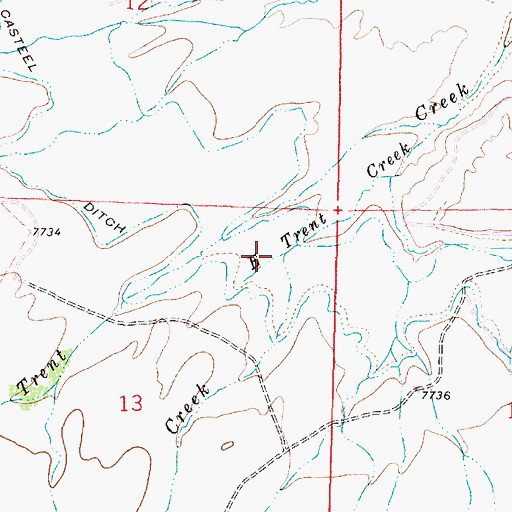 Topographic Map of South Trent Creek, WY