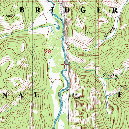 Topographic Map of South Twin Creek, WY