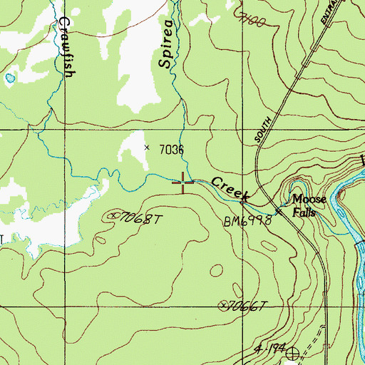 Topographic Map of Spirea Creek, WY