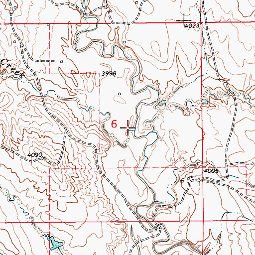 Topographic Map of Spoon Creek, WY
