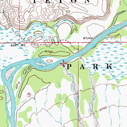 Topographic Map of Spread Creek, WY