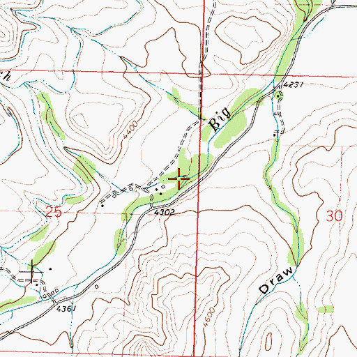 Topographic Map of Spring Branch, WY
