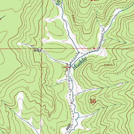 Topographic Map of Spring Creek, WY