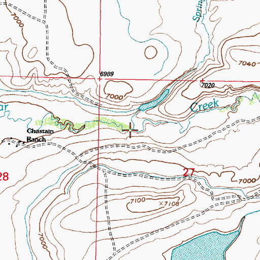 Topographic Map of Spring Creek, WY