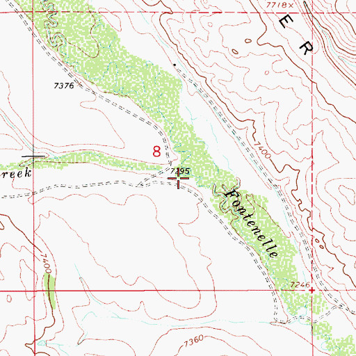 Topographic Map of Spring Creek, WY