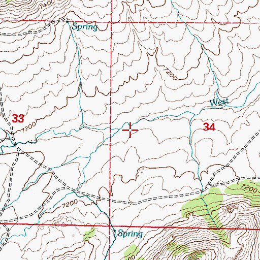 Topographic Map of Spring Creek, WY