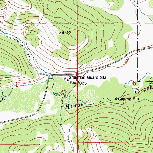 Topographic Map of Spring Creek, WY