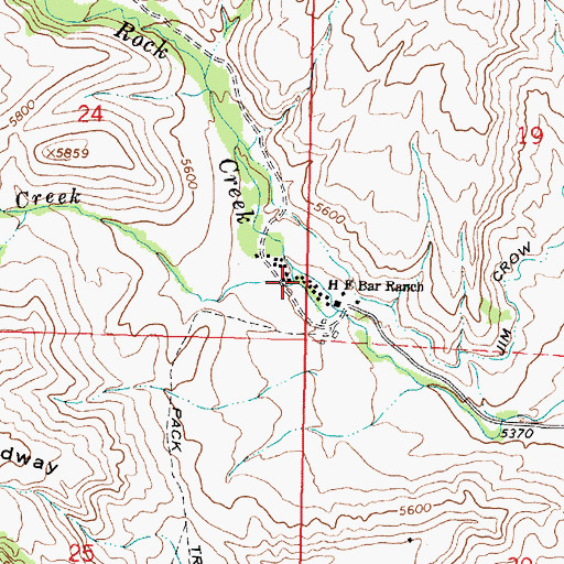Topographic Map of Spring Creek, WY