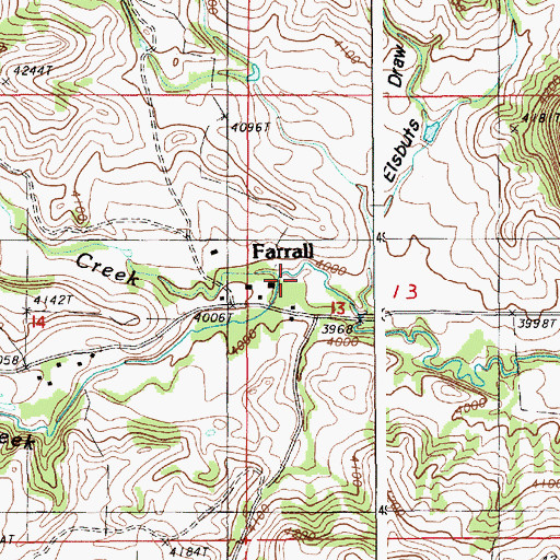 Topographic Map of Spring Creek, WY