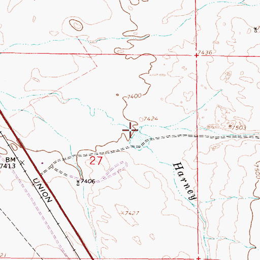 Topographic Map of Spring Creek, WY