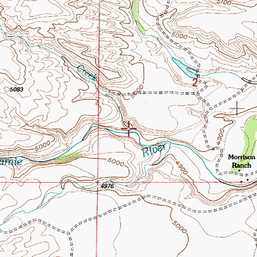 Topographic Map of Spring Creek, WY