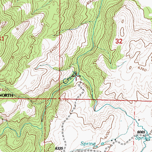 Topographic Map of Spring Creek, WY