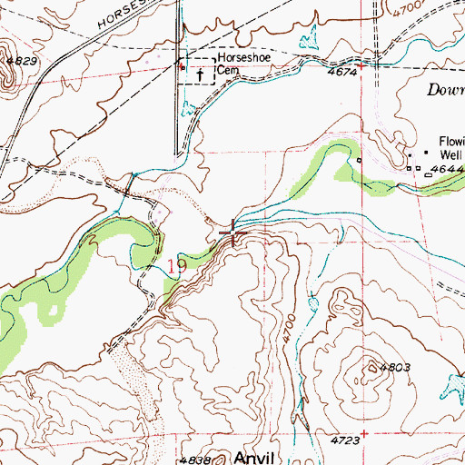 Topographic Map of Spring Creek, WY