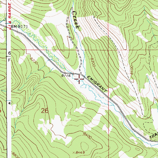 Topographic Map of Spring Creek, WY
