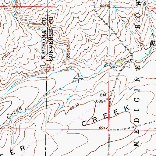 Topographic Map of Spring Creek, WY