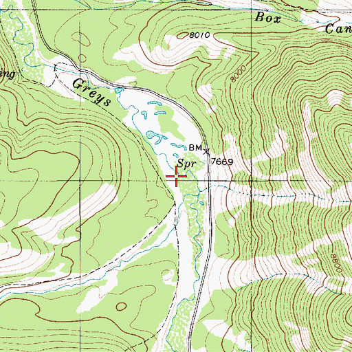 Topographic Map of Spring Creek, WY